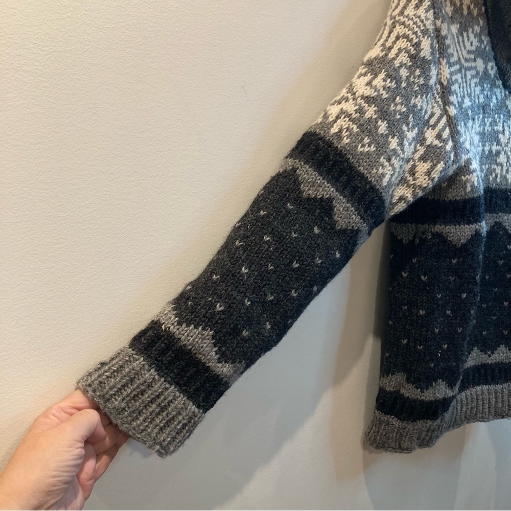 SHARANEL Sz S  Unisex Fleece Lined 100% Wool Outdoors Ski Sweater New with Tag - Picture 3 of 12